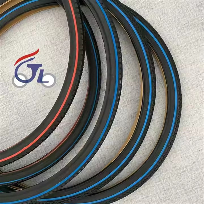 Colored Edges Bicycle Tires 24-29 Inches for BMX MTB & Kids' Bikes Made of Durable Rubbe
