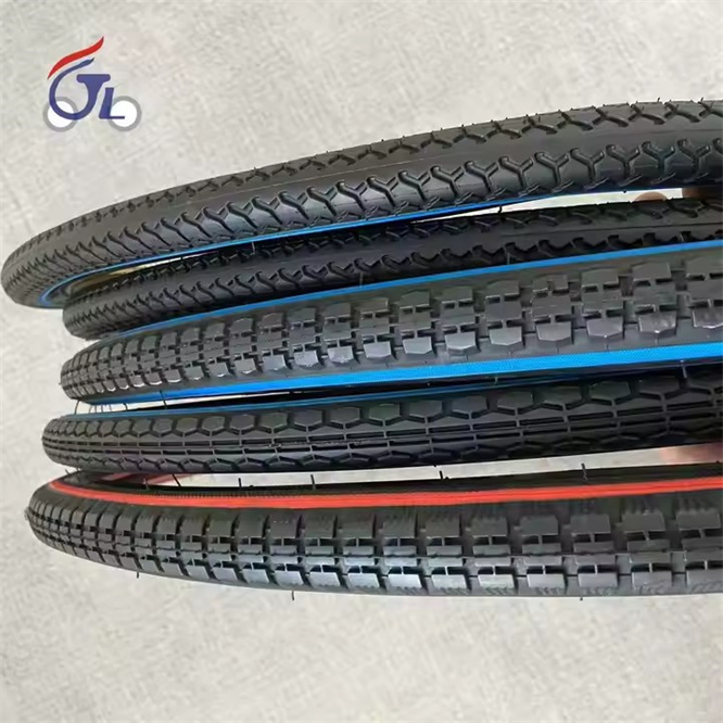 Colored Edges Bicycle Tires 24-29 Inches for BMX MTB & Kids' Bikes Made of Durable Rubbe